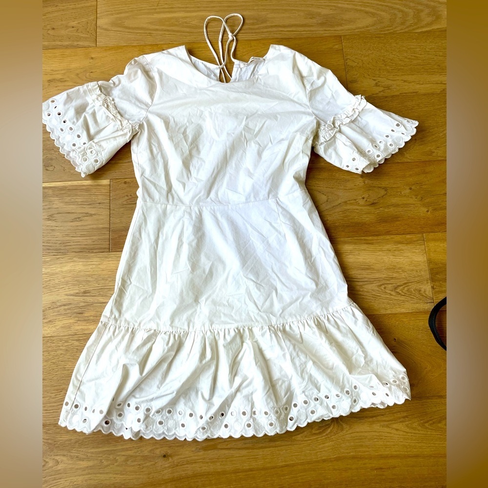The Impeccable Pig white tiered midi dress Medium
